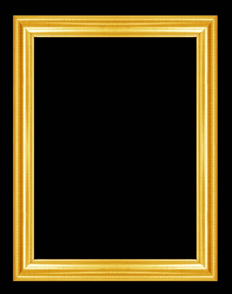 Золотая винтажная фотография и фоторамка изолированы на черной спинке — стоковое фото