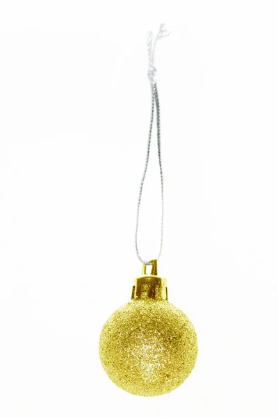 Christmas decorations, gold ball of christmas on a over white ba — Stock Photo, Image