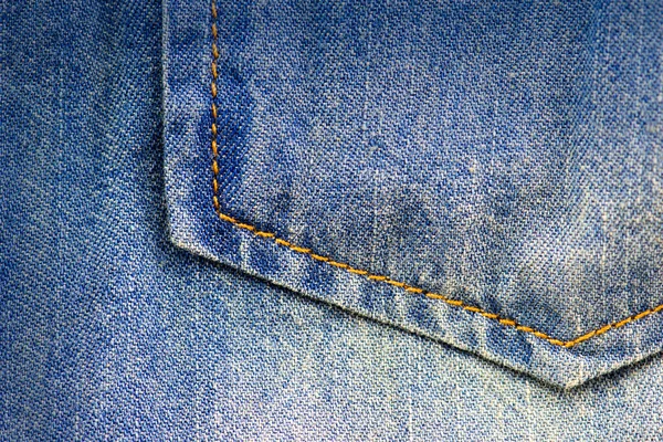 Džínové Modré Jean Pocket Střílel Zblízka — Stock fotografie