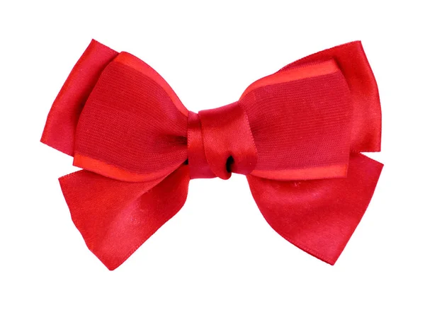 Red Ribbon Bow Isolated White Background — Stock Photo, Image