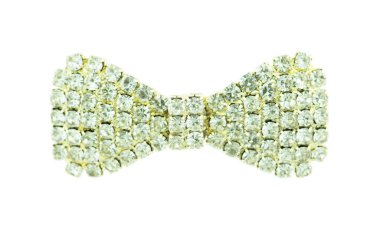 Beyaz arkaplanda elmaslarla eğil.