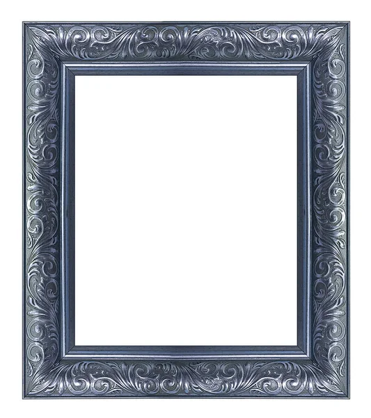 Blue Vintage Picture Photo Frame Isolated White Background — Stock Photo, Image