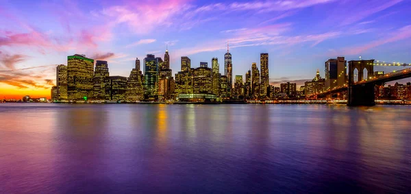 27 Eylül 2017 - New York - ABD, Manhattan 'ın Brooklyn' den Sunset Manzarası