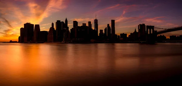 27 Eylül 2017 - New York - ABD, Manhattan 'ın Brooklyn' den Sunset Manzarası