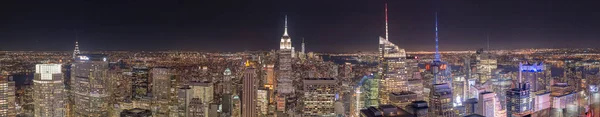 Oktober 2016 New York Usa New York Skyline Nachts Vanuit — Stockfoto