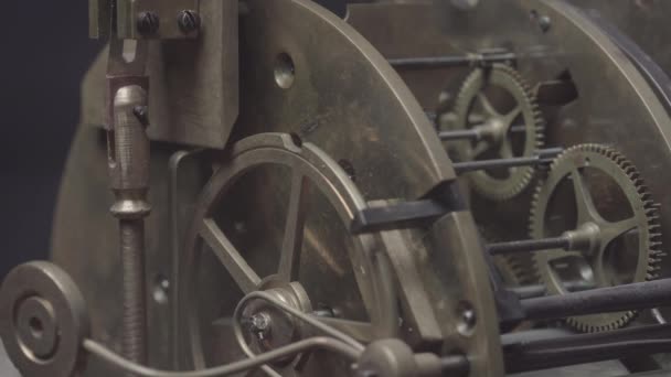 Wnętrze Makro Ujęcie Zabytkowego Zegara Vintage Szczegółowym Opisem Mechanizmu Tik — Wideo stockowe