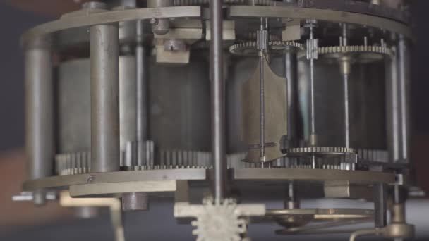 Wnętrze Makro Ujęcie Zabytkowego Zegara Vintage Szczegółowym Opisem Mechanizmu Tik — Wideo stockowe