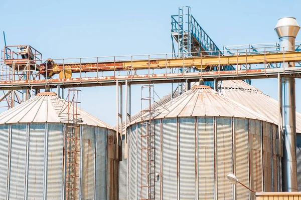 Instalación de almacenamiento de cereales y producción de gas biológico — Foto de Stock