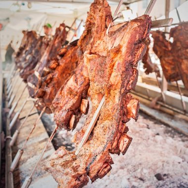 Sığır eti yemek kavrulmuş et. Asado geleneksel Arjantin be