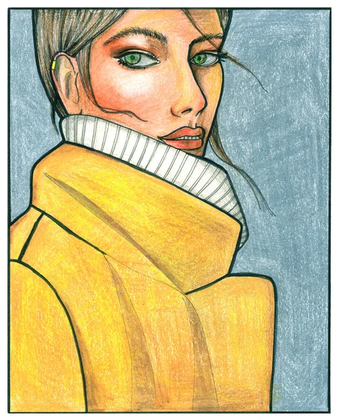 Mujer Moda Abrigo —  Fotos de Stock