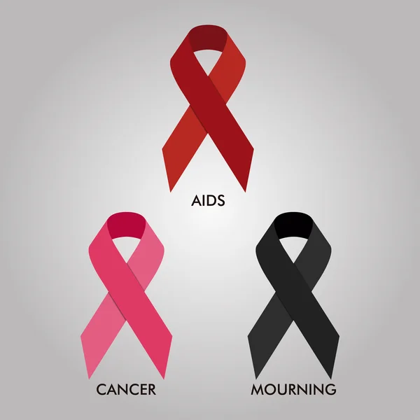 Aids, Cancer and Mourning Ribbon Vector Design 10 Eps Ilustração —  Vetores de Stock
