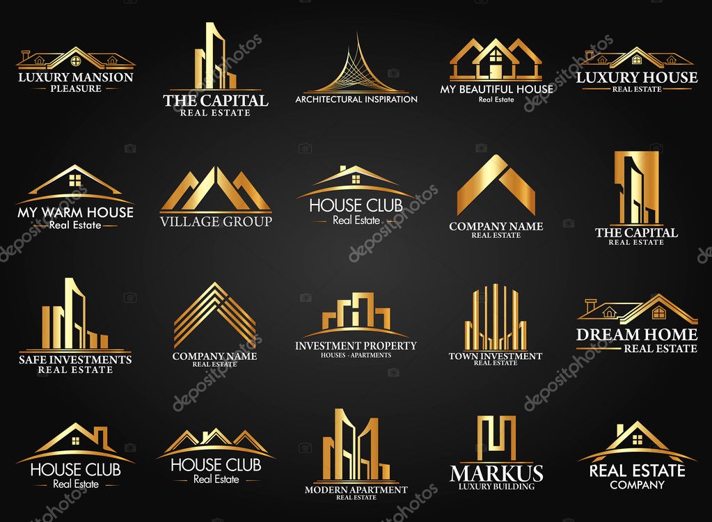 Set and Group Real Estate, Building and Construction Logo Vector Design