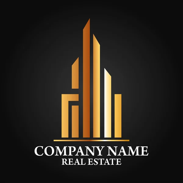 Real Estate, Building and Construction Logo Vector Design — Stock Vector