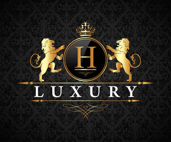 Design de vetor de logotipo luxuoso, real e elegante —  Vetores de Stock