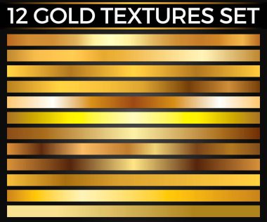 Vektör Set altın degradeler, Golden kareler koleksiyonu, dokular grup ES'leri 10