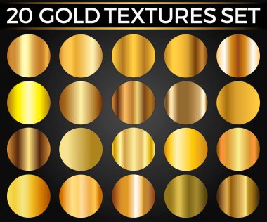Vektör Set altın degradeler, Golden kareler koleksiyonu, dokular grup ES'leri 10