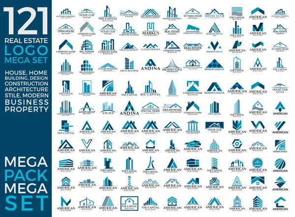 Mega Set e Big Group, Imobiliário, Construção e Construção Logo Vector Design Eps 10 —  Vetores de Stock