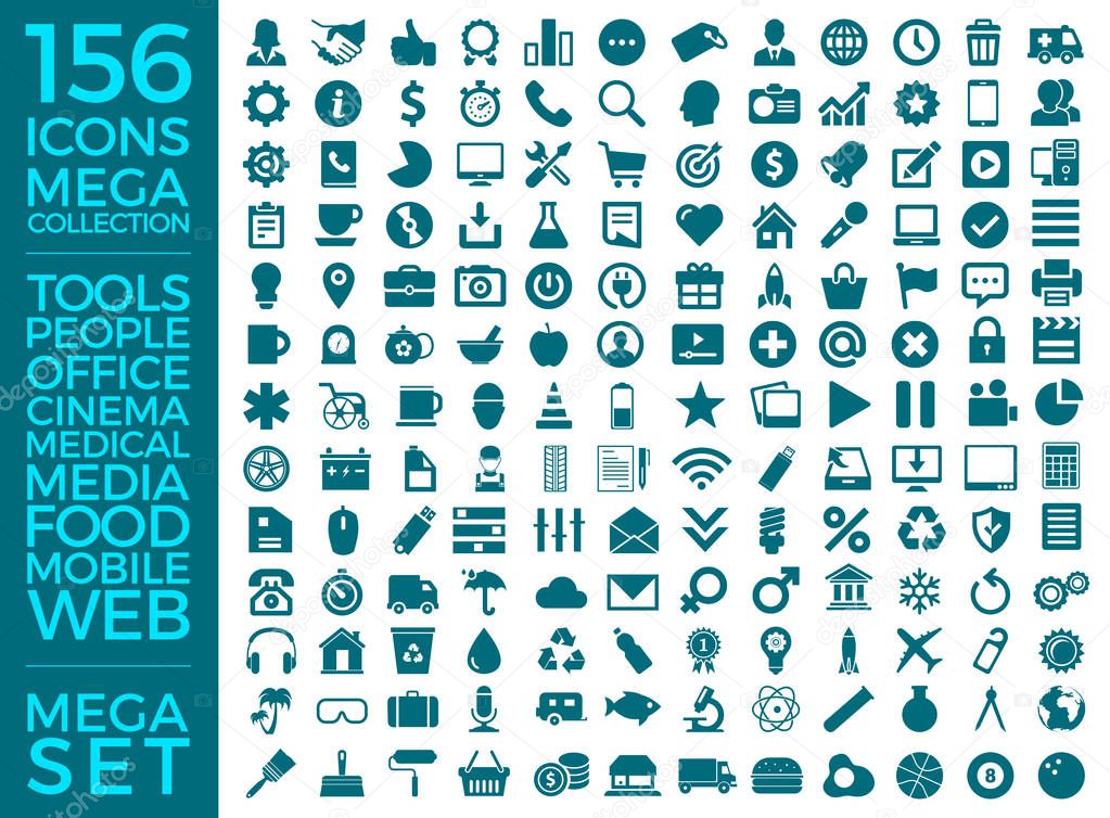 Set Of Icons, Quality Universal Pack, Big Icon Collection Vector Design Eps 10