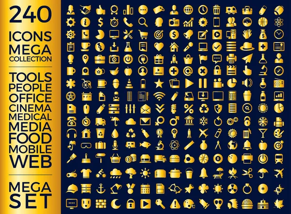 Set di icone, Pacchetto universale di qualità, Big Icon Collection Vector Design Eps 10 — Vettoriale Stock