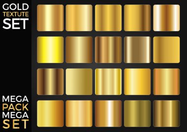 Vektör Set altın degradeler, Golden kareler koleksiyonu, dokular grup ES'leri 10