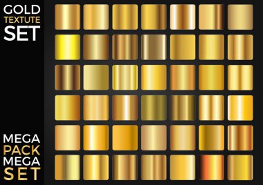 Vektör Set altın degradeler, Golden kareler koleksiyonu, dokular grup ES'leri 10