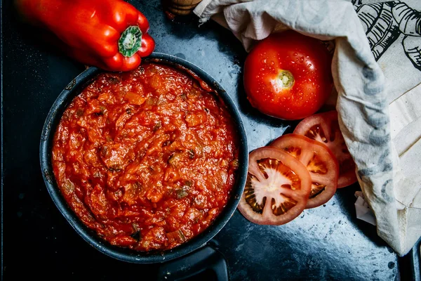 Naturlig Italiensk Tomatsås — Stockfoto