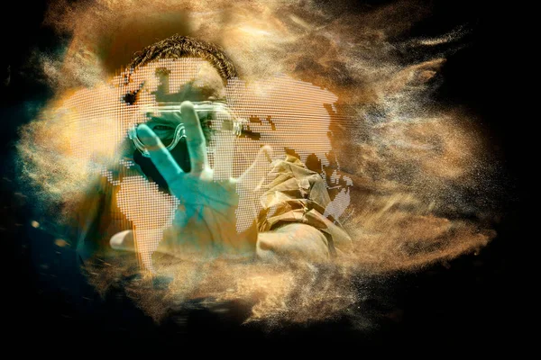 Gezegenimizin yok oluşunu durdurun. Öfke, stres, hastalık, hüsran, koronavirüs enfeksiyonu, ölüm, kirlilik, ekonomik depresyon, biyolojik yıkım, biyolojik tehlike veya biyolojik tehlike kavramı