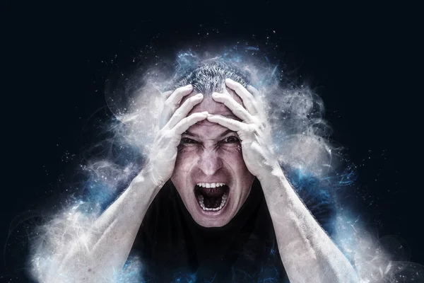 Çığlık atan adam, öfke kavramı, hüsran, baş ağrısı, elektrik, enerji, stres, ölüm, depresyon, nefret, hastalık