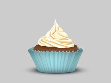 Lezzetli kek krem turkuaz Kupası