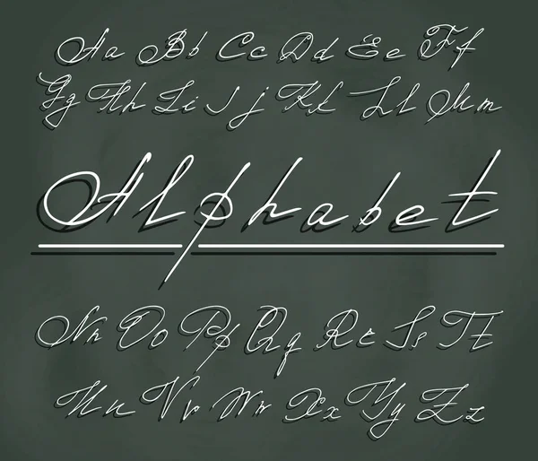 Γραμματοσειρά χειρογράφου με κομψό στροβιλίζεται — Διανυσματικό Αρχείο