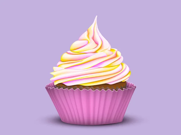 çok renkli kremalı cupcake