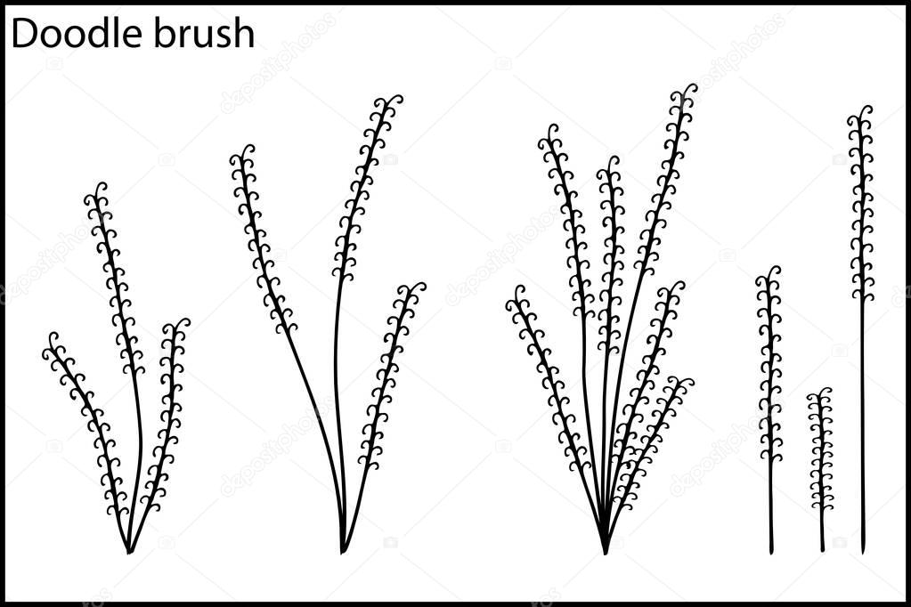 Doodle brush the grass and bushes
