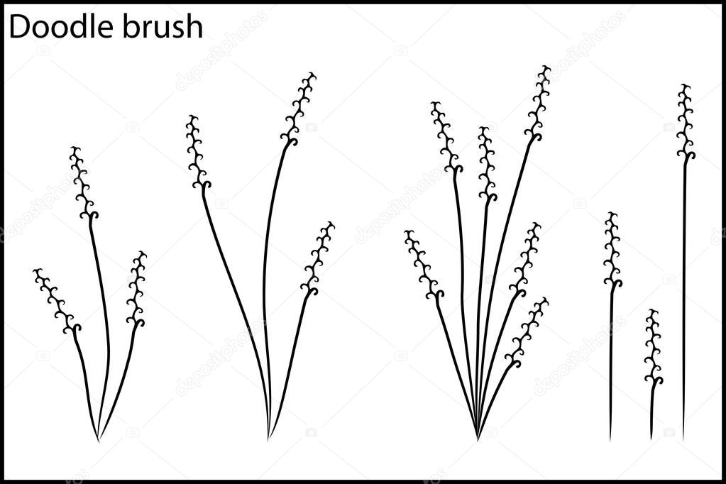 Doodle brush the grass and bushes