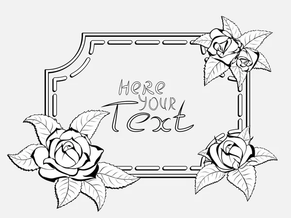 Рамка для поздравления с розами — стоковый вектор