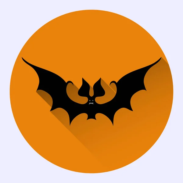 Bat dos desenhos animados em fundo laranja — Vetor de Stock