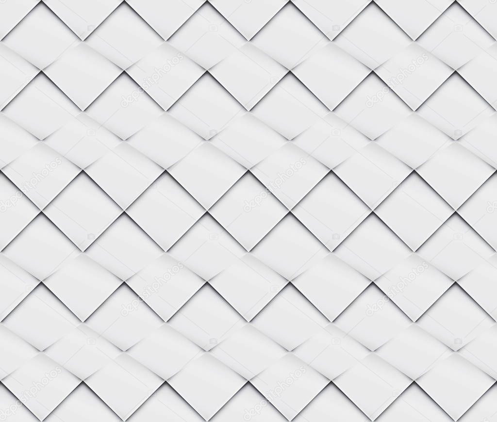 Patchwork seamless white origami pattern