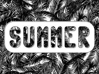 Stilize yazıt yaz palmiye yaprakları