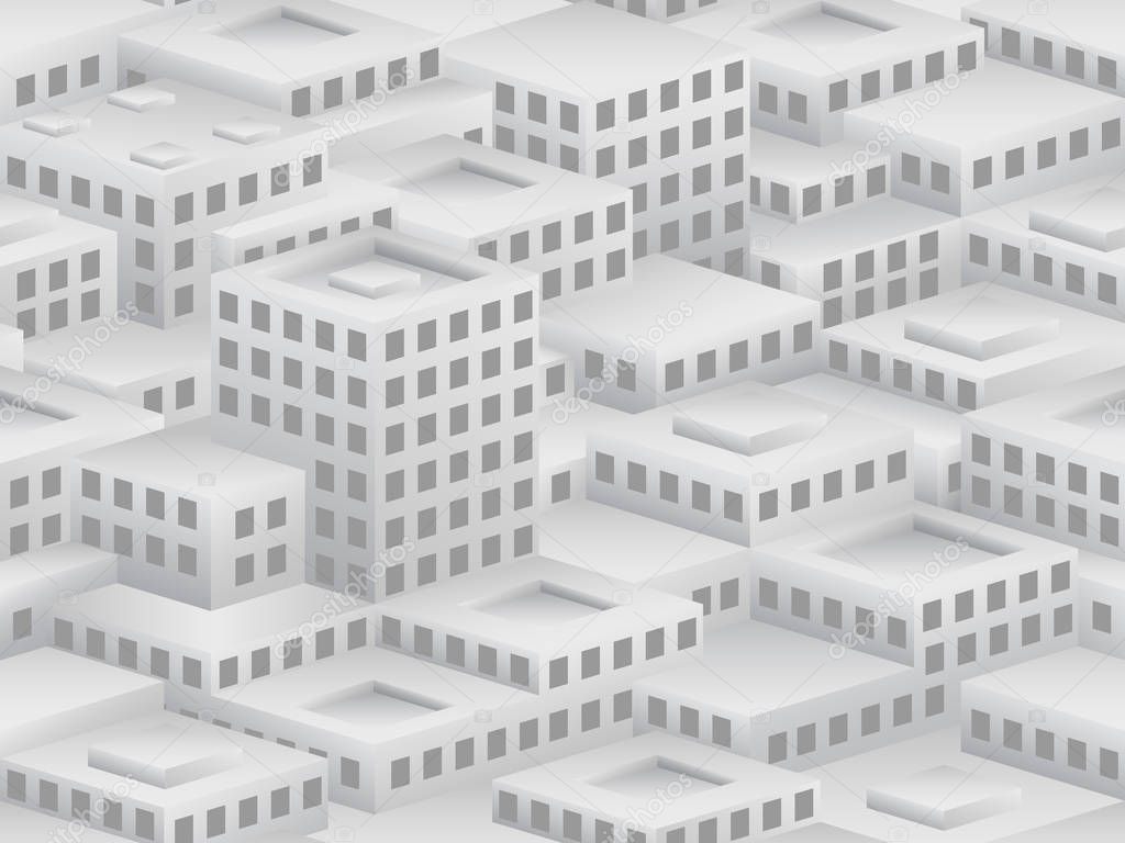 Isometric seamless pattern in the style of cubism