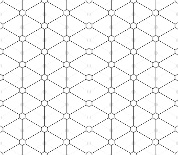 Nahtloses Muster von Dreiecken und Sechsecken — Stockvektor