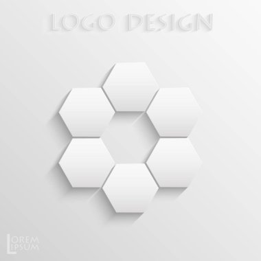 Altıgenler üzerinde temel logo tasarımı