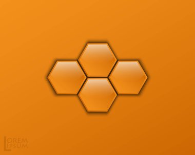 Altıgenler üzerinde temel logo tasarımı