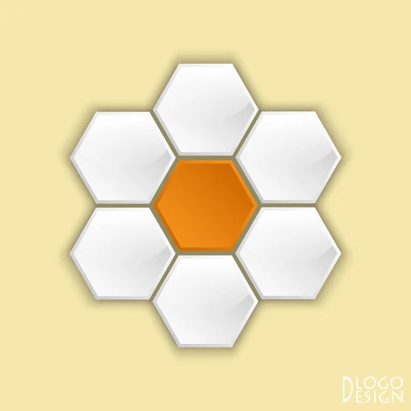 Logotypdesign baserad på hexagoner — Stock vektor