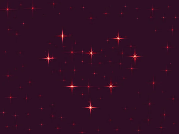 Coeur des étoiles dans le ciel ultraviolet — Image vectorielle
