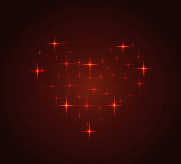 Bright constellation in the shape of a heart — Stock Vector