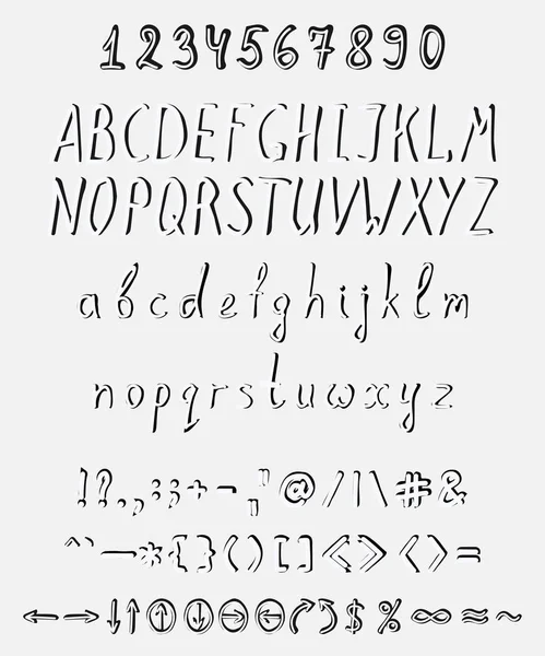 要素の完全なセットが手書きフォント — ストックベクタ