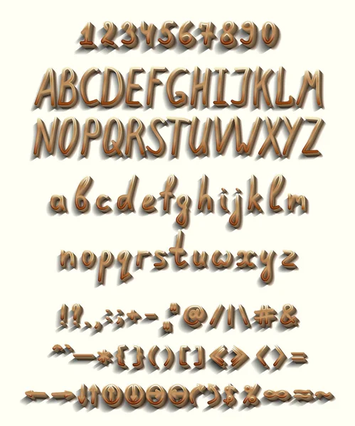 Тривимірний шрифт з повним набором елементів — стоковий вектор