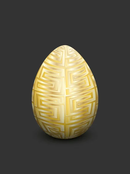 Huevos de Pascua con patrón dorado — Vector de stock