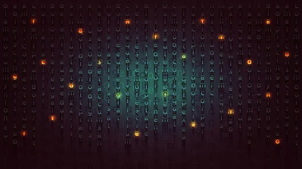 Mensagem misteriosa sob a forma de letras luminosas Ilustrações De Stock Royalty-Free