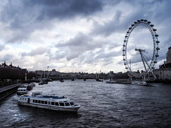 Thames Nehri Londra Gözü Londra Şehir Merkezi — Stok fotoğraf