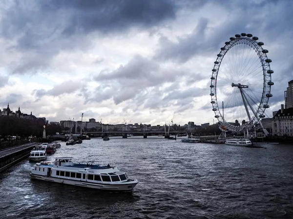 Themse London Eye Und Londoner Stadtzentrum — Stockfoto